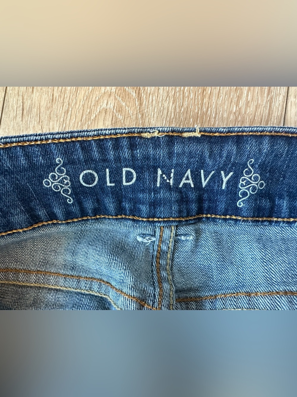 Old Navy Dark Blue Denim Classic Midi Skirt/ Jean Skirt - Picture 5 of 6